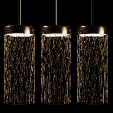 Triple Metal Pendant Lamp 3D model image 1 