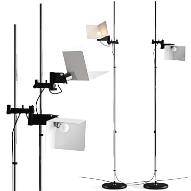 Sleek Stilnovo Triedro Floor Lamp 3D model image 1 