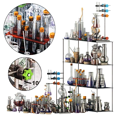 Chemistry Labware Set N5: Glassware for Chemical Experiments 3D model image 1 