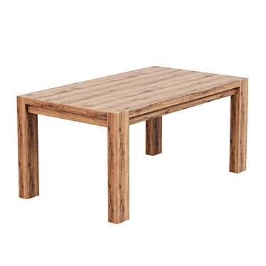 Title: Terra Oak Natural Dining Table 3D model image 1 