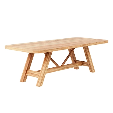 Leanne Ford Aya 94" Natural Wood Dining Table 3D model image 1 