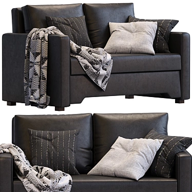 Sleek Bekkseda Leather Sofa 3D model image 1 