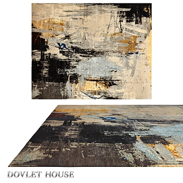 Title: "Luxury Silk and Wool Dovlet House Carpet 3D model image 1 