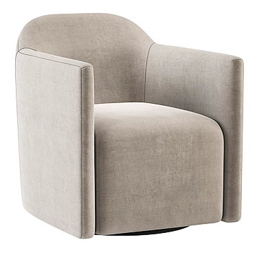 Blu Dot About Face Swivel Chair - Modern Velvet Lounge Seating 3D model image 1 