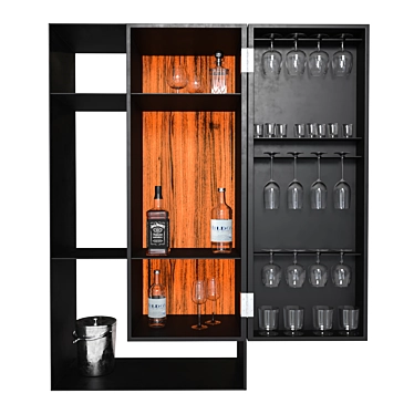 Compact Mini-Bar Set | Stylish Design 3D model image 1 