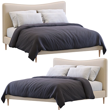 Elegant Myla Bed by West Elm - Timeless and Chic 3D model image 1 