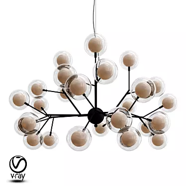 Berry Branch White Ball Chandelier 3D model image 1 