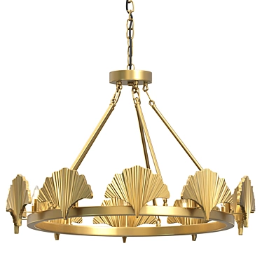 Elegant Brass Monroe Chandelier 3D model image 1 