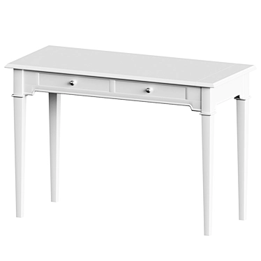 Modern White Writing Table - Oxford 3D model image 1 