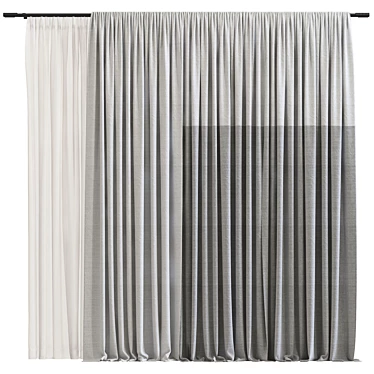 Elegant Sheer Window Curtain 3D model image 1 