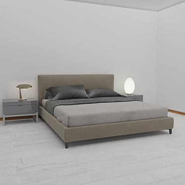 Luxury Double Bed 3D model image 1 