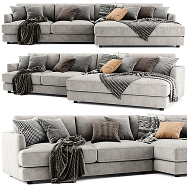 Modern West Elm Haven Double Wide Sofa 3D model image 1 