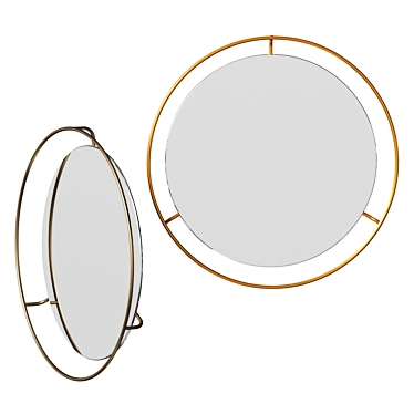 Sleek Round Wall Mirror 3D model image 1 