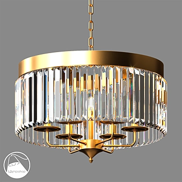 Flickering Glass Chandelier - Elegant and Stylish 3D model image 1 