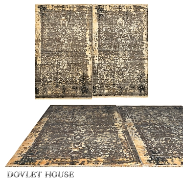 Luxurious Silk & Wool Double Carpet 3D model image 1 