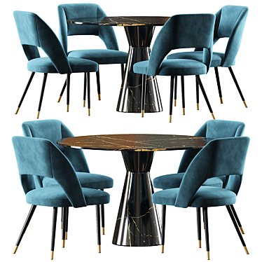 Elegant Cipria & Turner Dining Table 3D model image 1 