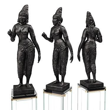 Divine Parvati Sculpture 3D model image 1 