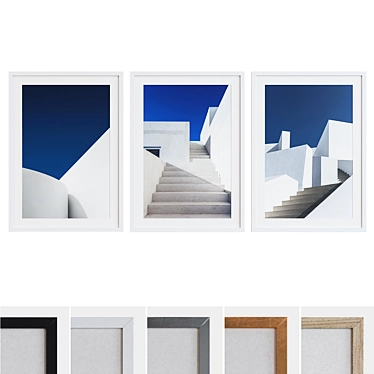 Modern Architectural Picture Frame Set 3D model image 1 