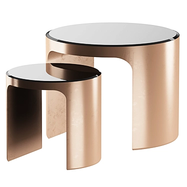 Elegant Retro-Style Side Tables 3D model image 1 