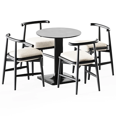 Elegant Dining Set: Plinto Table & Emilia Chair 3D model image 1 