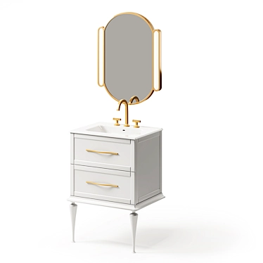 Elegant Tiffany Bathroom Vanity 3D model image 1 