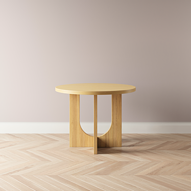 Stylish Oak Dining Table 3D model image 1 