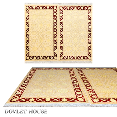 Double Carpet "Dovlet House" - Artistic Elegance for Your Floors 3D model image 1 