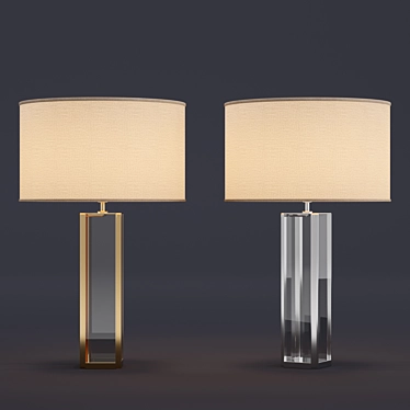 Refined Crystal Tower Table Lamp 3D model image 1 