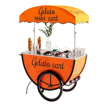 Mini Gelato Cart 2: Portable Frozen Delights 3D model image 1 