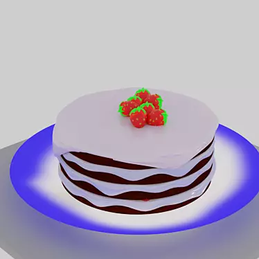 Delicious Celebration Cake 3D model image 1 