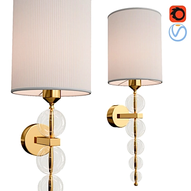 Elegant Crystal Sconce Lamp 3D model image 1 