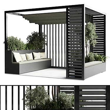 Multi-functional Pergola with Roof Garden 3D model image 1 