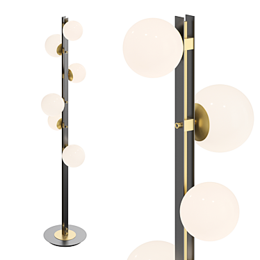 Elegant Glass Ball Floor Lamp 3D model image 1 