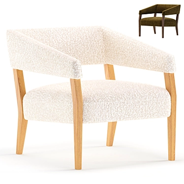 Sleek Angle Arm Club Chair 3D model image 1 