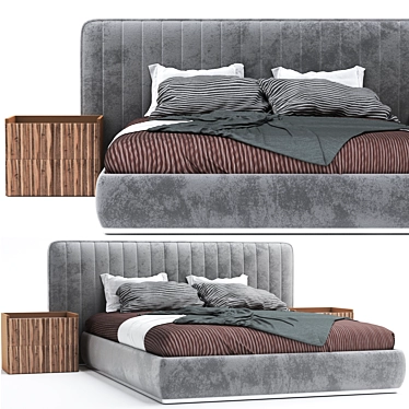 Sleek and Stylish Douglas Bed 3D model image 1 