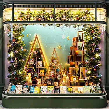 New Year Bookstore Showcase: Festive Reading Delights 3D model image 1 