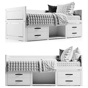 Modern Cabin Bed-M2: Stylish, Space-Saving Design 3D model image 1 