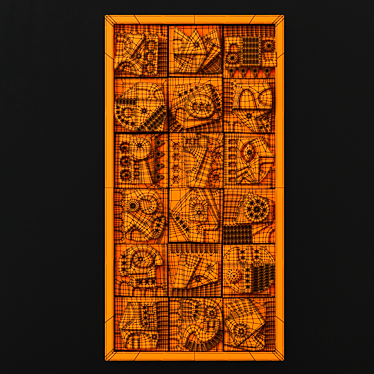 Hieroglyphic Cube Panel - Decorative, Big, No. 5 3D model image 1 