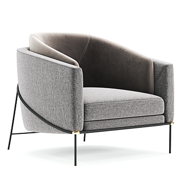 Elegant FIL NOIR Armchair: A Modern Beauty 3D model image 1 