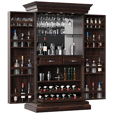 Elegant Home Bar Cabinet 3D model image 1 