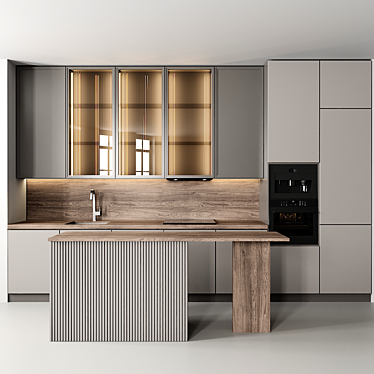 Modern Kitchen 3D Model: Easy to Edit! 3D model image 1 