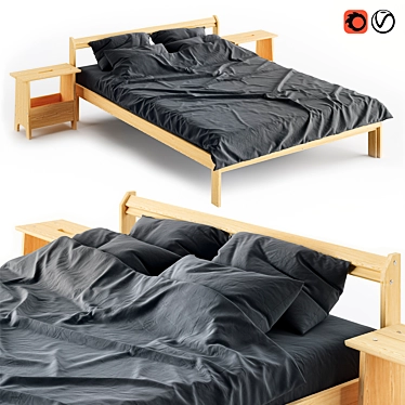 Modern Foldable Bed NEIDEN by João Teixeira 3D model image 1 