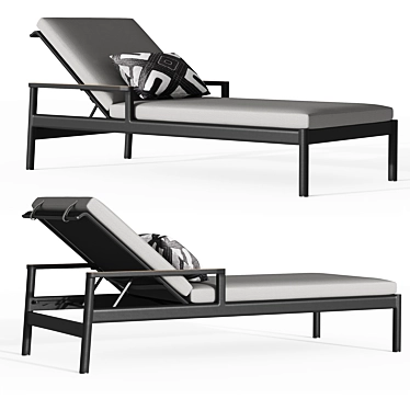 Sleek and Stylish Rh Marino Aluminum Chaise 3D model image 1 