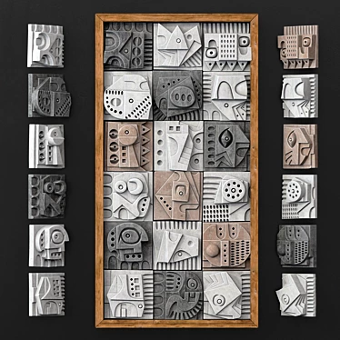 Hieroglyphs Decorative Cube Panel 3D model image 1 