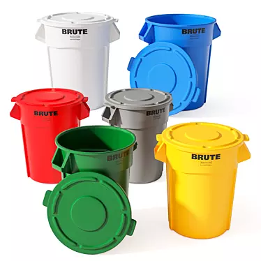 Durable Rubbermaid Brute Bin 3D model image 1 