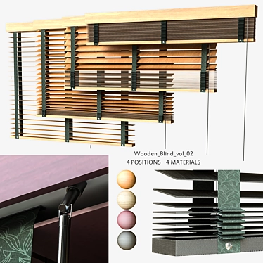 Elegant Wooden Blind vol 02 3D model image 1 