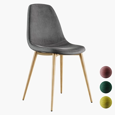 Valensiya Velour Stool: Elegant Comfort 3D model image 1 