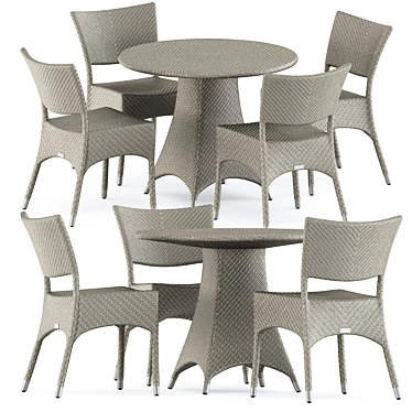 Elegant Amari Side Chair Set 3D model image 1 