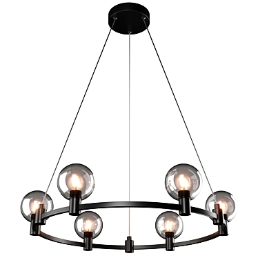 Industrial Loft Pendant Lamp - 6 Lights 3D model image 1 