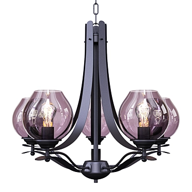 Elegant Gray Glass Pendant Light 3D model image 1 